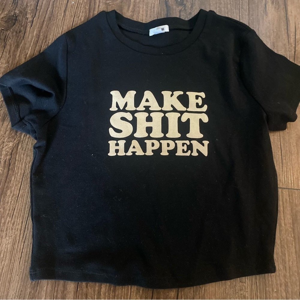 Garage Black Kids T-Shirt with Bold Gold Print